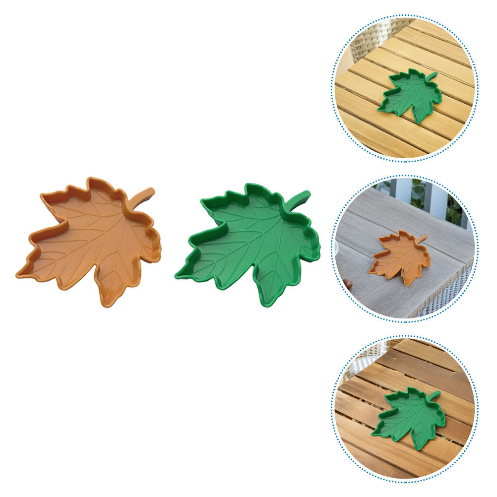 Water Dish Reptile - 8Pcs Realistic Maple Leaf Reptile Feeding