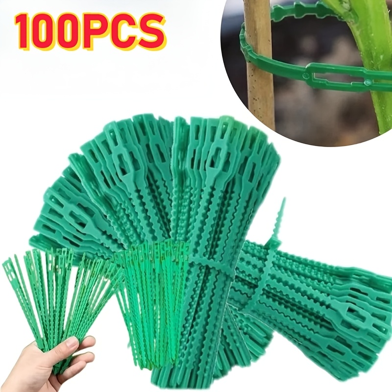 Vine Climbing Plastic - 100PCS Reusable Adjustable Plant Ties, Suitable