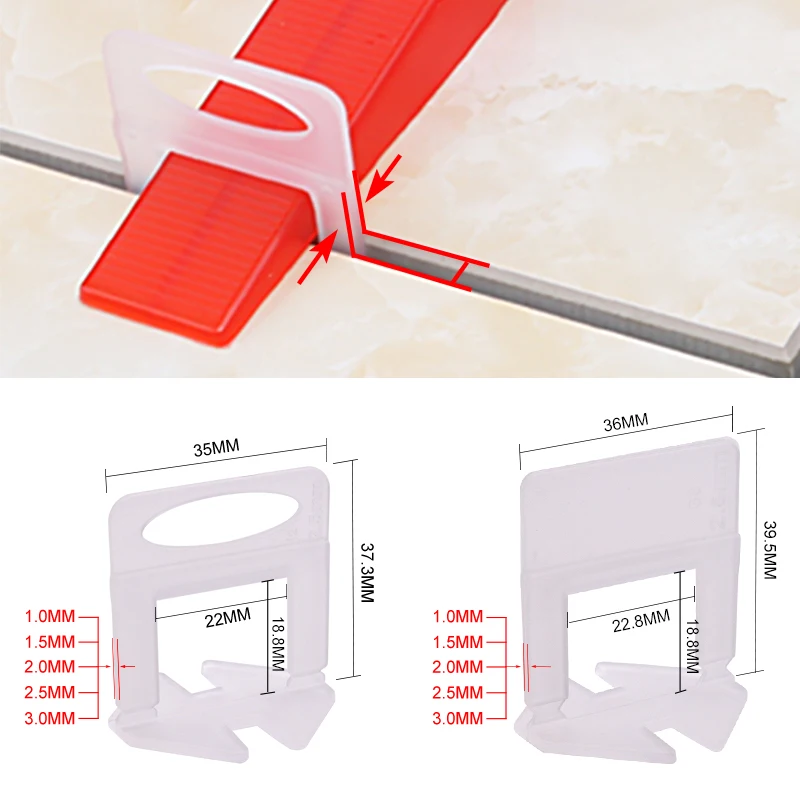 Ceramic Tile Floor - 100pcs 1/1.5/2/2.5/3mm Ceramic Tiles Leveling Clips