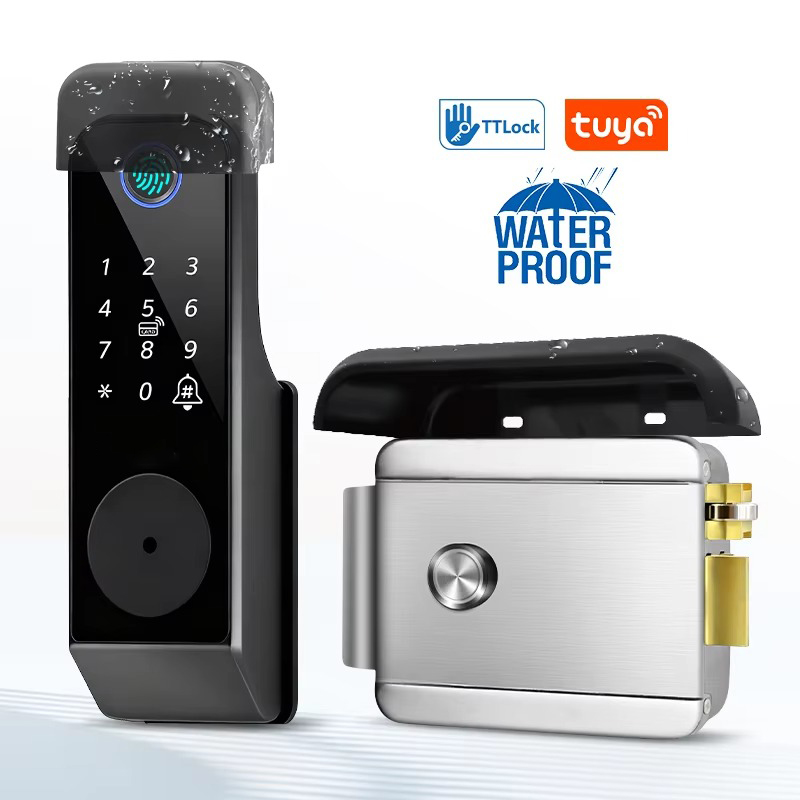 Glass Door Hinge - Waterproof Fingerprint Lock Tuya Wifi Remote