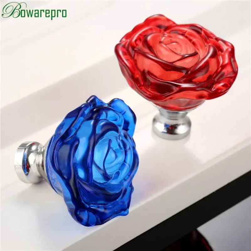 Glass Door Hinge - bowarepro 50MM Crystal Rose Glass Handle