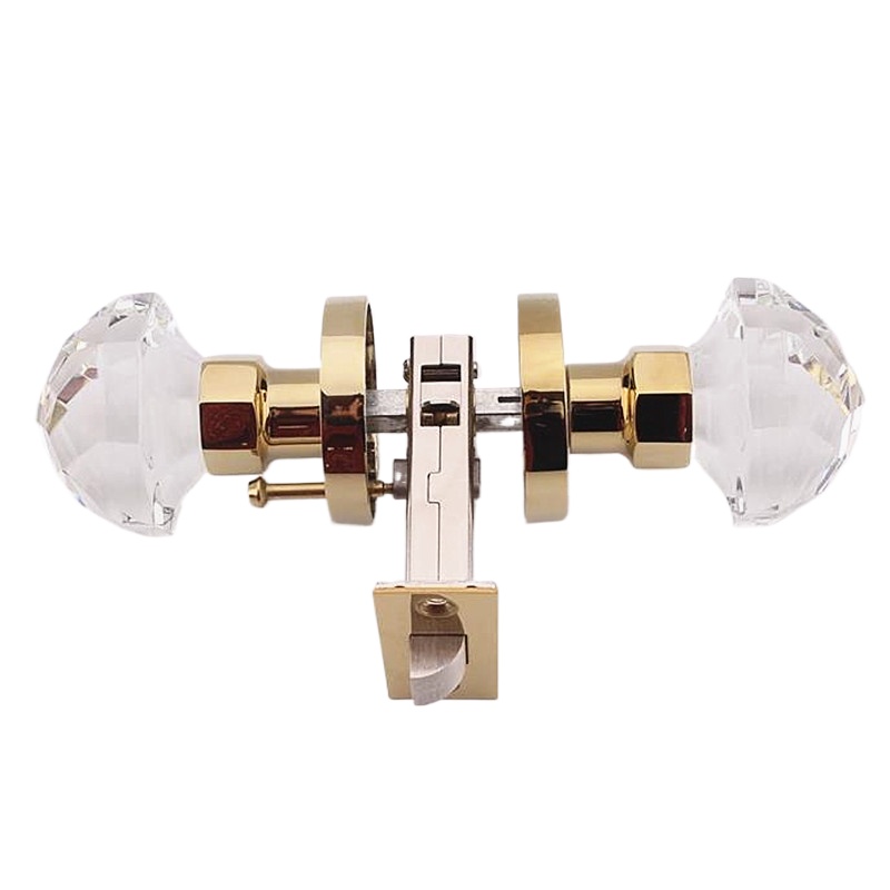 Glass Door Hinge - Crystal Glass Globe Handle Lock Light