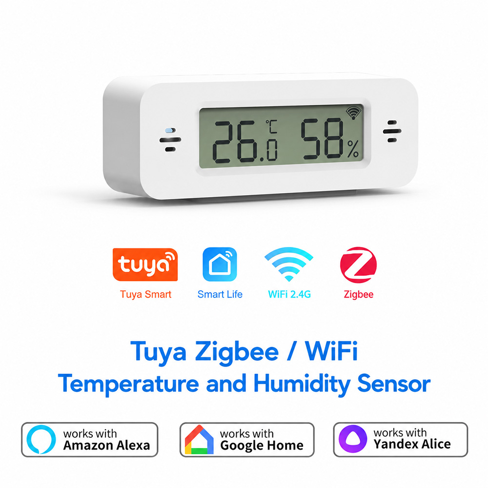 Digital Hygrometer Probe - Tuya Zigbee WiFi Mini Temp &