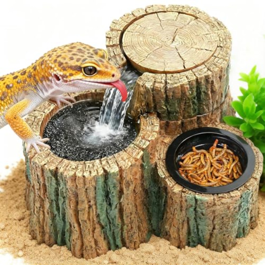 Water Dish Reptile - 2 in 1 Reptile Water Fountain