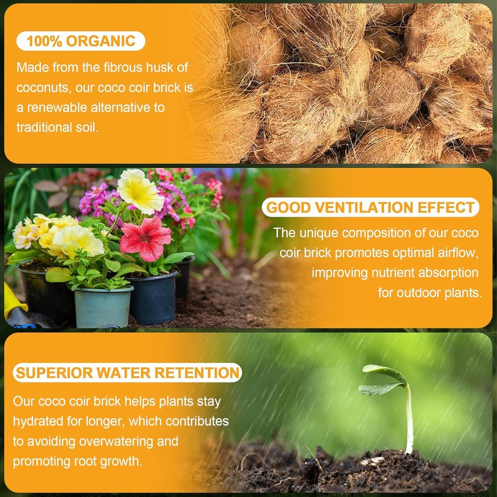 Organic Coconut Coir 4 Pcs Com - Substrate Coconut Fiber review and price