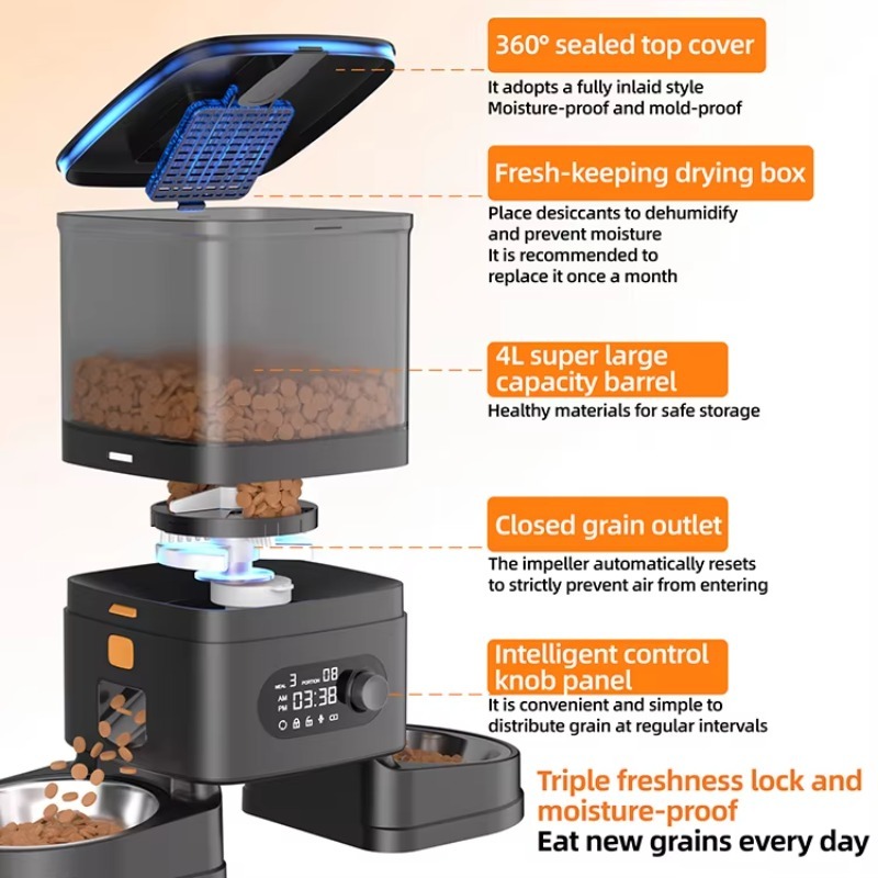 Automatic Pet Feeder Smart Cat - Timer Dual Outlet review and price