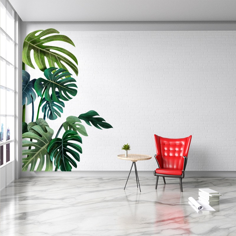 Large Nordic Green Leaf Wall S - Pvc Panel Background review and price