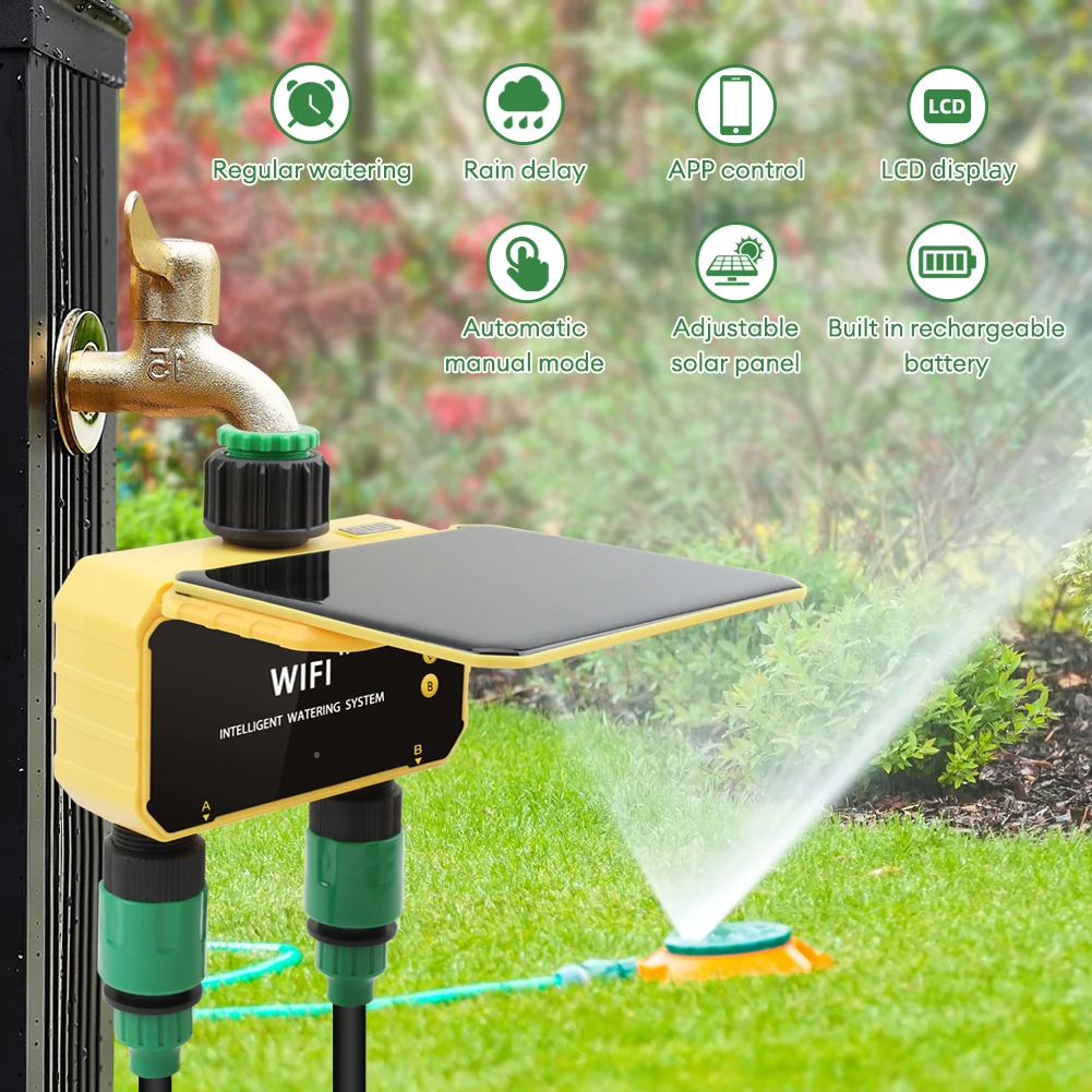 WiFi Solar Timer Dual Water Va - Timer Dual Outlet review and price