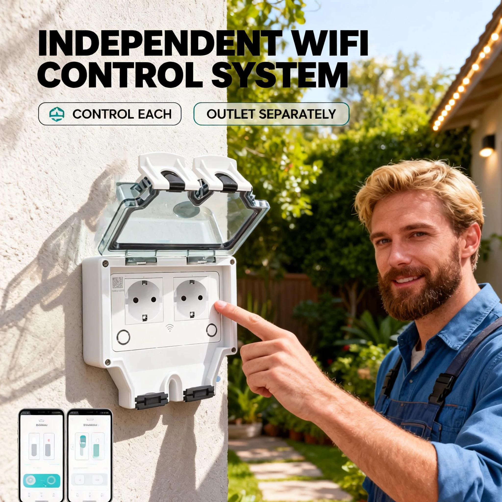 Tuya Waterproof Electrical Wal - Timer Dual Outlet review and price
