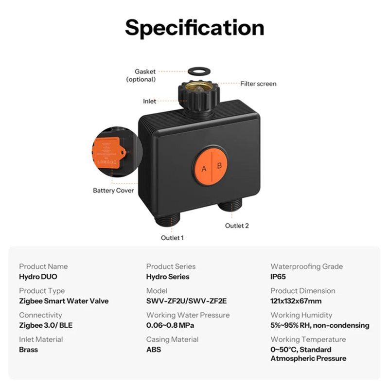 AB66-IP65 Rated Zigbee 3.0 Hyd - Timer Dual Outlet review and price