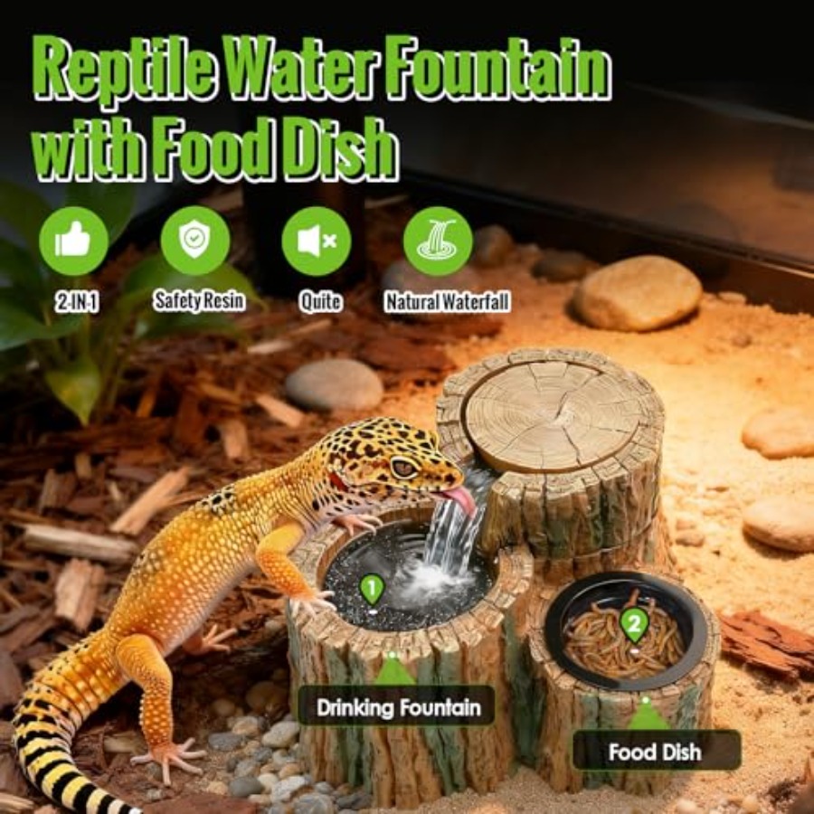 2 in 1 Reptile Water Fountain  - Water Dish Reptile review and price